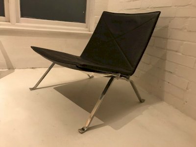 Mid-Century Modern Lounge Chair with Dark Brown Leather