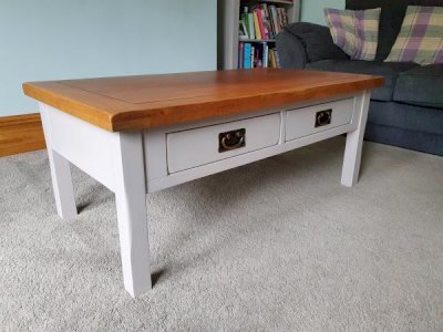 Rustic solid Oak Kemble Coffee Table from Oak furniture land