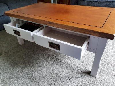 Rustic solid Oak Kemble Coffee Table from Oak furniture land